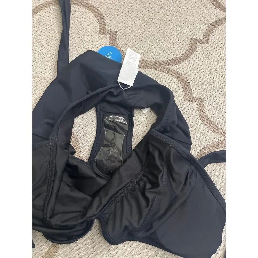 Cupshe One Piece Swimsuit Sexy Deep V Neck Wrap Tie Cross Back, Size XS, NWT